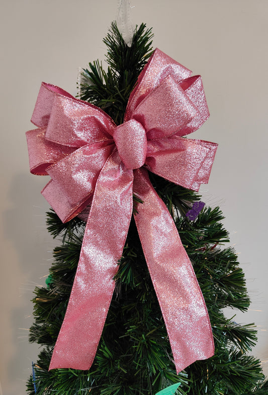 Pink Glitter Christmas Bow