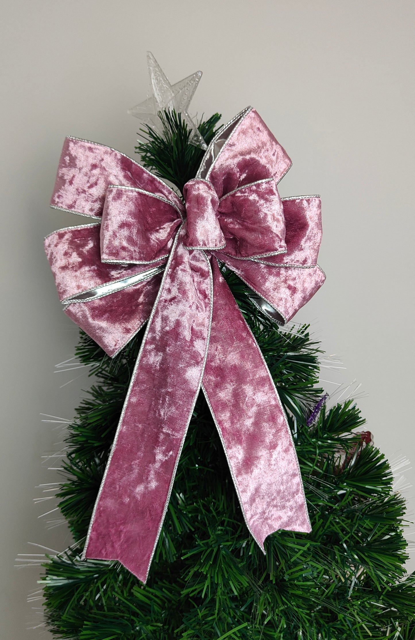 Deluxe Mauve Pink Velvet Bow