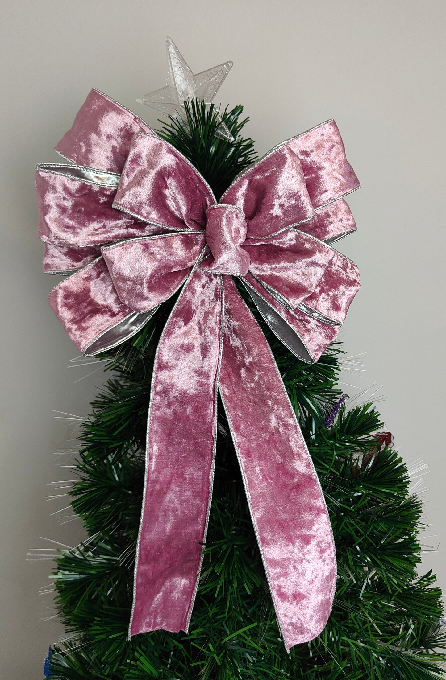 Deluxe Mauve Pink Velvet Bow