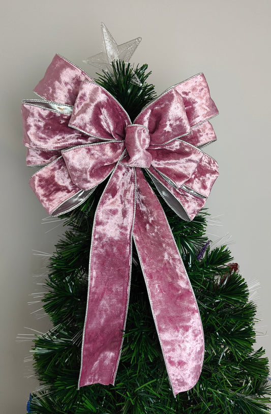 Deluxe Mauve Pink Velvet Bow